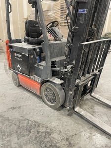 5000 lb. Toyota #8FBCU25, electric forkift, 131.5" lift height, side shift, cushion tires, 2016