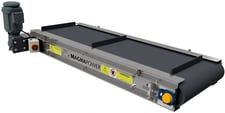 Magnapower, crossbelt overband magnet, bi-polar, permanent magnet system, electric geared motor