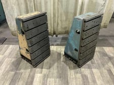 18" Giddings & Lewis T-slotted angle plates, cast iron, 1 pair