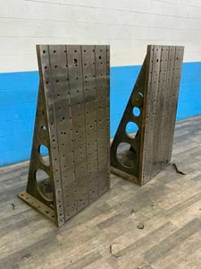 30" width x 59-3/4" H x 27-1/2" L Drilled & tapped angle plate