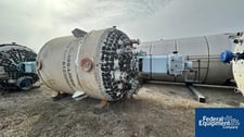 5000 gallon Pfaudler #RS108-5000, Glass Lined Reactor, 108" diameter x 111" straight side, 90/125# @450°F