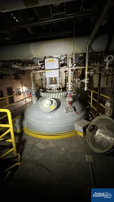 4000 gallon Pfaudler #RA96-100-90, Glass Lined Reactor, 100/90# @450°F, 7RW agitator, reglassed 1998, 1997