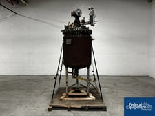 200 gallon Pfaudler, Glass Lined Reactor, 25 psi @ 650°F, jacketed 75 psi @350°F, DTW agitator, 3115 glass