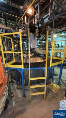 5000 gallon 3V Tech #BE5000, Glass Lined Reactor, 100 psi & 125 psi jacket @ 400°F, 108" ID x 110" straight