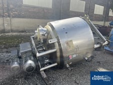 650 gallon SFI, Twin Motion Kettle, 304 Stainless Steel, 60" diameter x 39" straight side, dish top & bottom