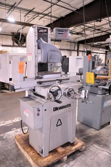7.5" x 14" Okamoto #612/14 Linear, precision surface grinder with DRO's, 2 HP