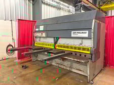 SMT Pullmax (Ursviken) #GST-430, 10' x 1/2" hydraulic guillotine shear, 19 holddowns, front operated power