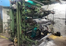 Uteco #Gold-RR608, 6 color stack press, 58" wide, 400 FPM, 3 stage electric drying, 1993
