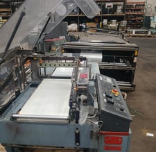 Shanklin #A26A, automatic L-bar sealer, smooth belt to belt transfer, closing conveyor, film advance