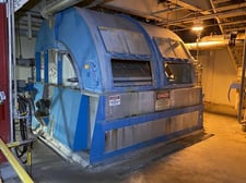 Impco #Coru-Dek, 10' dia. bleach vacuum washer, 7.5 HP Doctor blade blower, high pressure oscillating shower