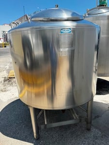 300 gallon Walker Stainless Equipment Co. Liqui Mixer liquidifier tank, 316L Stainless Steel, 75 psi, dished