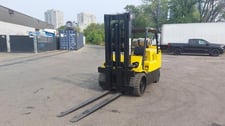 15000 lb. Hyster #S150, LPG forklift, 2 stage, 129.5" lift, manual transmission, refurbished, serial