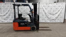 3450 lb. Toyota #8FBE200, battery powered forklift, 48 V., 3 wheel, side shift, serial #15239, 2018