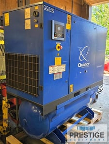 132 psi, Quincy #QGS-30, Air Compressor, 120 gallon Tank, 104 deg. max Temp., 29 HP, 230 V, 6733 hours, 2015