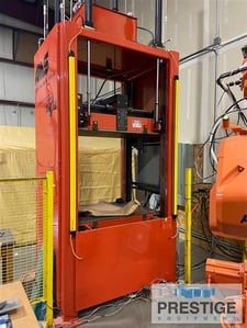 150 Ton, Ams, Double Action Molding Press, 5.83' Daylight, 10.08' H Frame, 2650 psi, (4) 2" diameter & (4) 6"