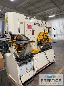 6" x 6" x 1/2" Geka #110/SD, Hydraulic Ironworker, 120 Ton capacity, 1.57" diameter Punch capacity, 24"