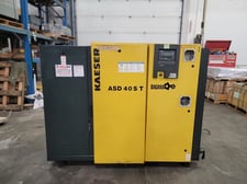 106 cfm, 217 psi, Kaeser #ASD-40ST, rotary screw air compressor, electric, skid mounted, 40 HP, 2008