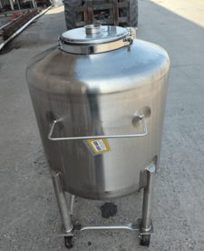 79 gallon Walker, 300 liter 316L Stainless Steel tank, portable, 32" dia. x 28" straight side, dish top &