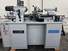 Sharp #1118H, precision toolroom lathe with digital read out, 3-jaw 6" chuck, collets, like new