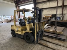 600 lb. Hyster #H60XM, diesel forklift, 181" lift, 60" fork length, 3 stage mast, side shift, 1996