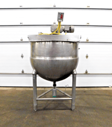 200 gallon Groen, Stainless jacketed mixing kettle, 2 HP, 230/460 V.
