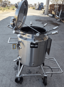 39 gallon Precision Stainless, 150 liter 316 Stainless Steel tank, jacketed, agitated, 45 psi, full vacuum