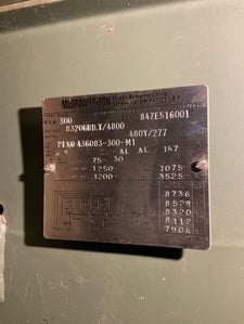 300 KVA 8320GY/4800 Primary, 480Y/277 Secondary, 3 phase, Padmount Transformer