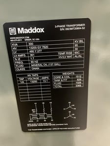 300 KVA 13200GY/7620 Primary, 480Y/277 Secondary, 3 phase, Padmount Transformer, Ready To Ship