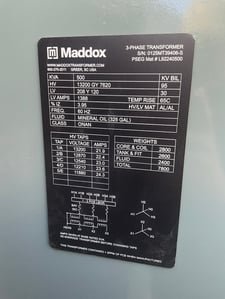 500 KVA 13200GY/7620 Primary, 208Y/120 Secondary, 3 phase, Padmount Transformer, Ready To Ship
