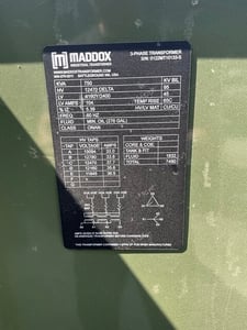750 KVA 12470 Delta Primary, 4160Y/2400 Secondary, 3 phase, Padmount Transformer