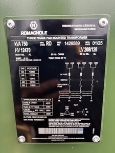 750 KVA 12470 Delta Primary, 208Y/120 Secondary, 3 phase, Padmount Transformer, New