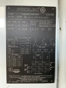 1000 KVA 13200 Delta Primary, 275Y/158 Secondary, 3 phase, Padmount Step Up Transformer