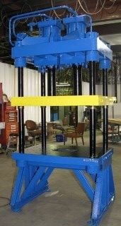 150 Ton, 37" x 36", down-act 4-post, 41" daylight, 16" stroke, 32.5" work hght, 110" tall, #2195