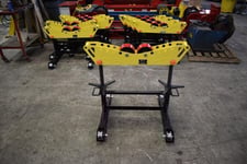 2 Ton, LJ Welding #HD2L-200, pipe rolling stands, 4000 lb., steel V-groove wheels