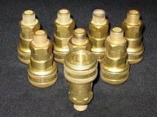 Parker Hannifin, 30-Series, Pneu Quick Couplers, 1/2" male pipe thread, B36E brass, 2.92" L, 1.52" max