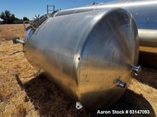 1500 gallon Cherry Burrell, vertical Stainless Steel tank, side manway, 5' 4" diameter x 7' straight side