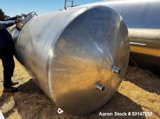 1500 gallon Cherry Burrell, vertical Stainless Steel tank, side manway, 5' 4" diameter x 7' straight side