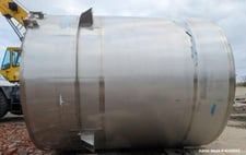 6800 gallon ICCNW 304 Stainless Steel Mixing Tank, Single-Wall, 5 HP Agitator, Load Cells (TK 215), side