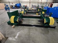 Heavy duty unwind stands, Clark Aiken, 72" W x 72" OD shaftless floor pickup, hydraulic operation, 1989