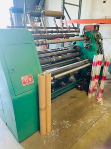 Dusenbery #635BL, duplex slitter, 18" rewind diameter, 54" web width, 34" unwind outside dimension, air brakes