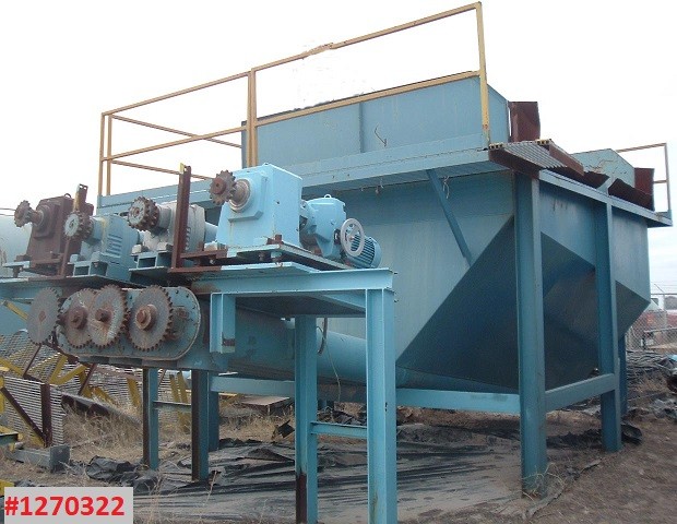 25 cu.yd. sludge hopper, 4 @ 15 HP discharge screws, Carbon Steel, 12' W x 14' L, 9' cone bottom, Never Used