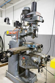 Clausing Kondia #FV-1, 9" X48"table, 3 HP, Kurt power draw bar, 6" Kurt vise, Sone 2-Axis digital read out