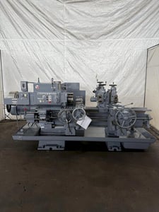 No. 1A Warner & Swasey, M-3400, saddle-type turret lathe w/ tooling, 18" sw, 4-jaw chuck, 3" hole, rapid