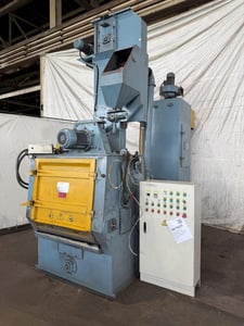5 cu.ft. Wheelabrator #TD326, rubber belt tumble blast shot cleaning, elevator reclaim system & dust collector
