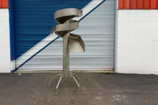 Spiral chute, 12" wide, 17" inlet & outlet, 3 tiers, 8" deep, 4" discharge, 104" OAH