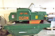 Ogam #PO-340, dip chain gang rip saw, 60 HP TEFC motor, 4.3" x 13.3" cut capacity, 16" blade