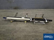 7.9' long, Screw Conveyor, Stainless Steel frame, 4" x 7.9' driven, 8" x 188" idle