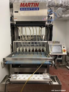 Martin Robotics #8-Shooter, 8-Head Bottle Filler, 20-40 CPM, 12 oz, 2.3-3.4" diameter x 7.6-12.3" H, w/