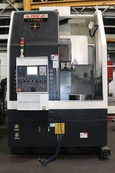 YouJi #YV-500EL, CNC vertical machining center, 29.5" swing, 18" chuck, 3-jaw, 22" dia x 30" L max, 2000 RPM