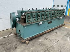 12 Stand, Rafter rollformer, 2" spindle diameter, 14" roll space, forward & reversing, 15 HP